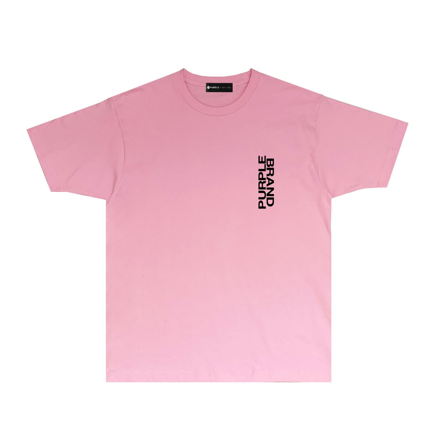 Purple Vertical Small Letter Graphic T Shirt Short Sleeve Casual Streetwear Tee PUR019