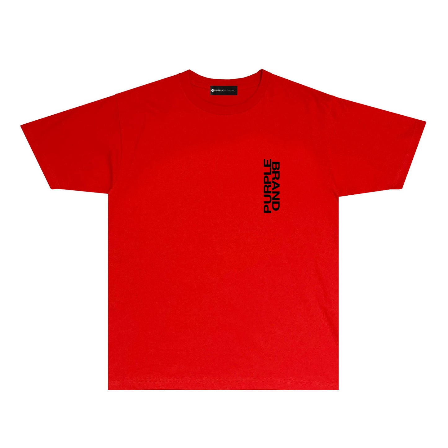 Purple Vertical Small Letter Graphic T Shirt Short Sleeve Casual Streetwear Tee PUR019