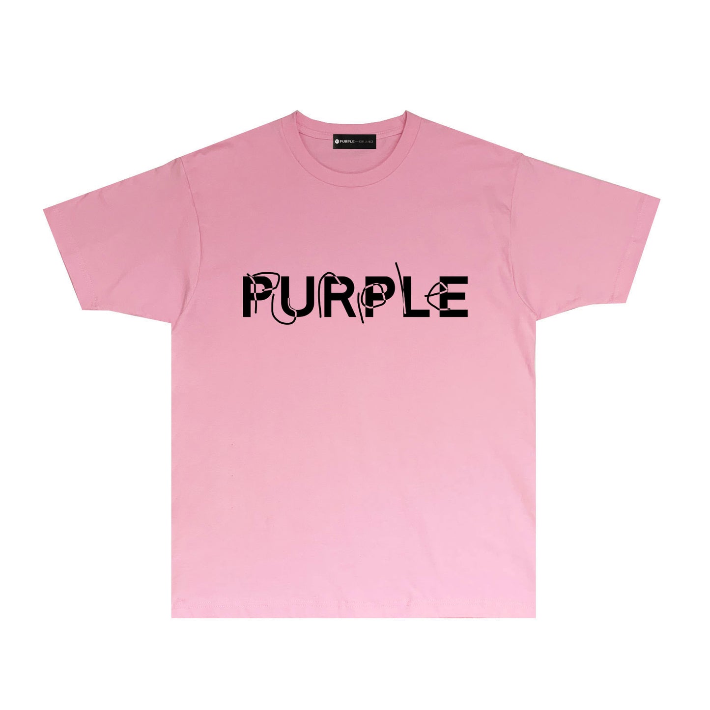 Purple Graffiti Classic Letter Graphic T Shirt Short Sleeve Casual Streetwear Tee PUR020A