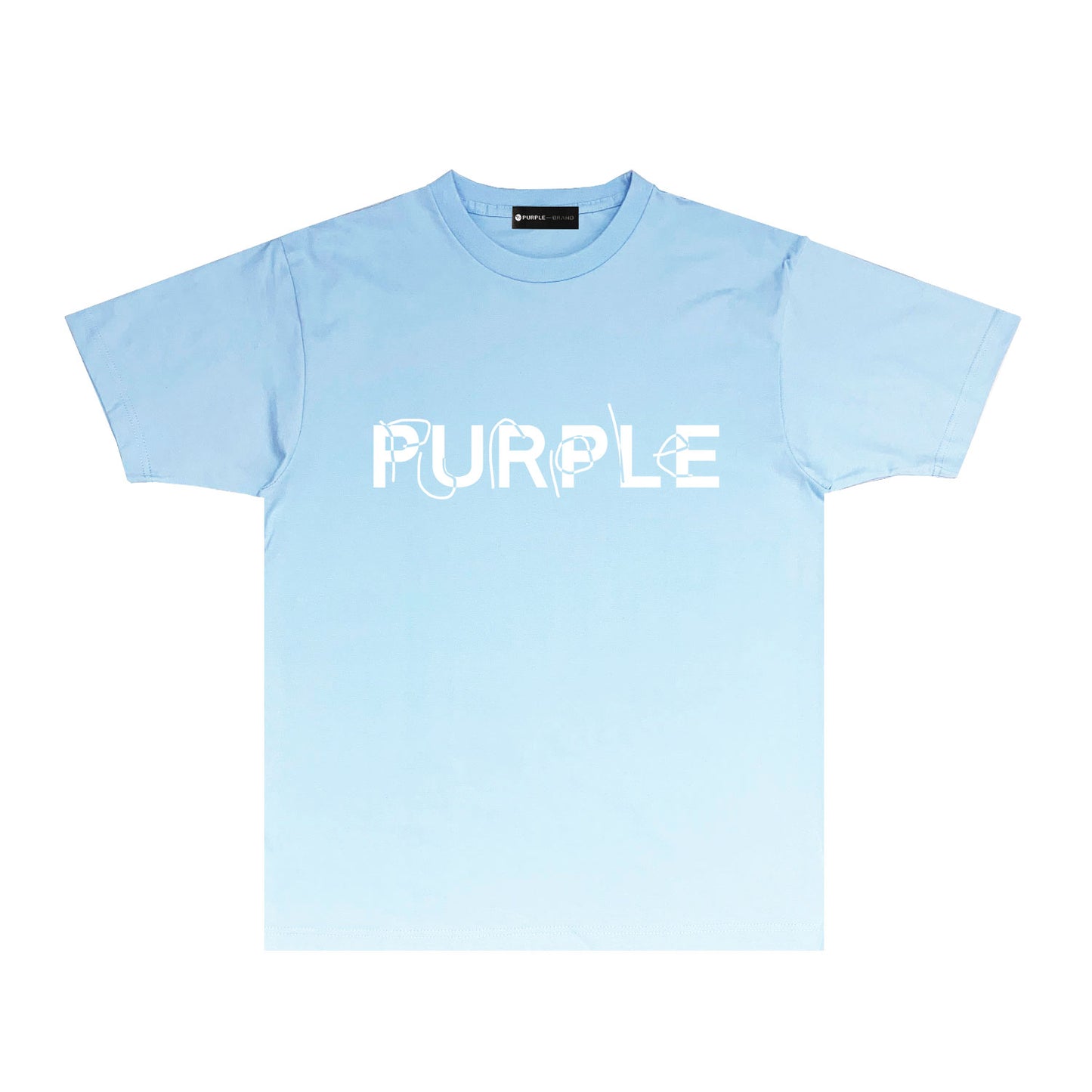 Purple Graffiti Classic Letter Graphic T Shirt Short Sleeve Casual Streetwear Tee PUR020A