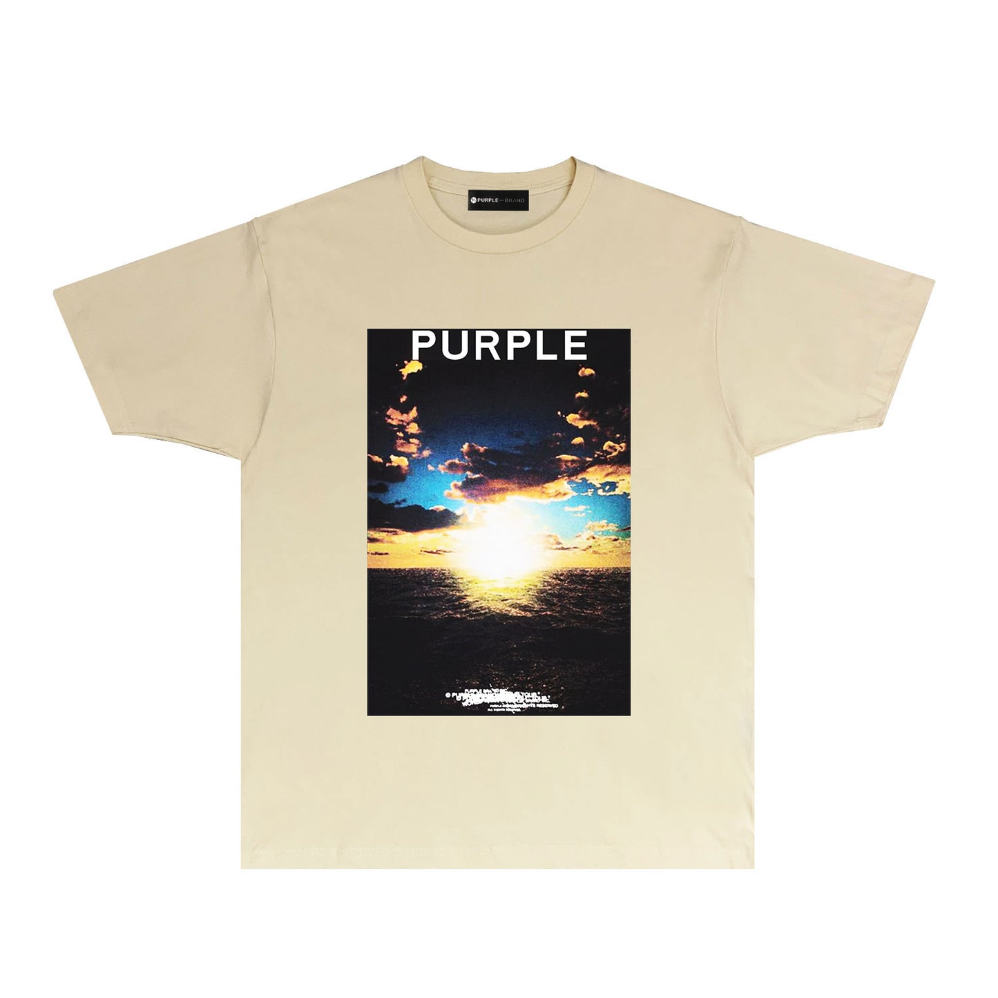 Purple Ocean Horizon Graphic T Shirt Short Sleeve Casual Streetwear Tee PUR021