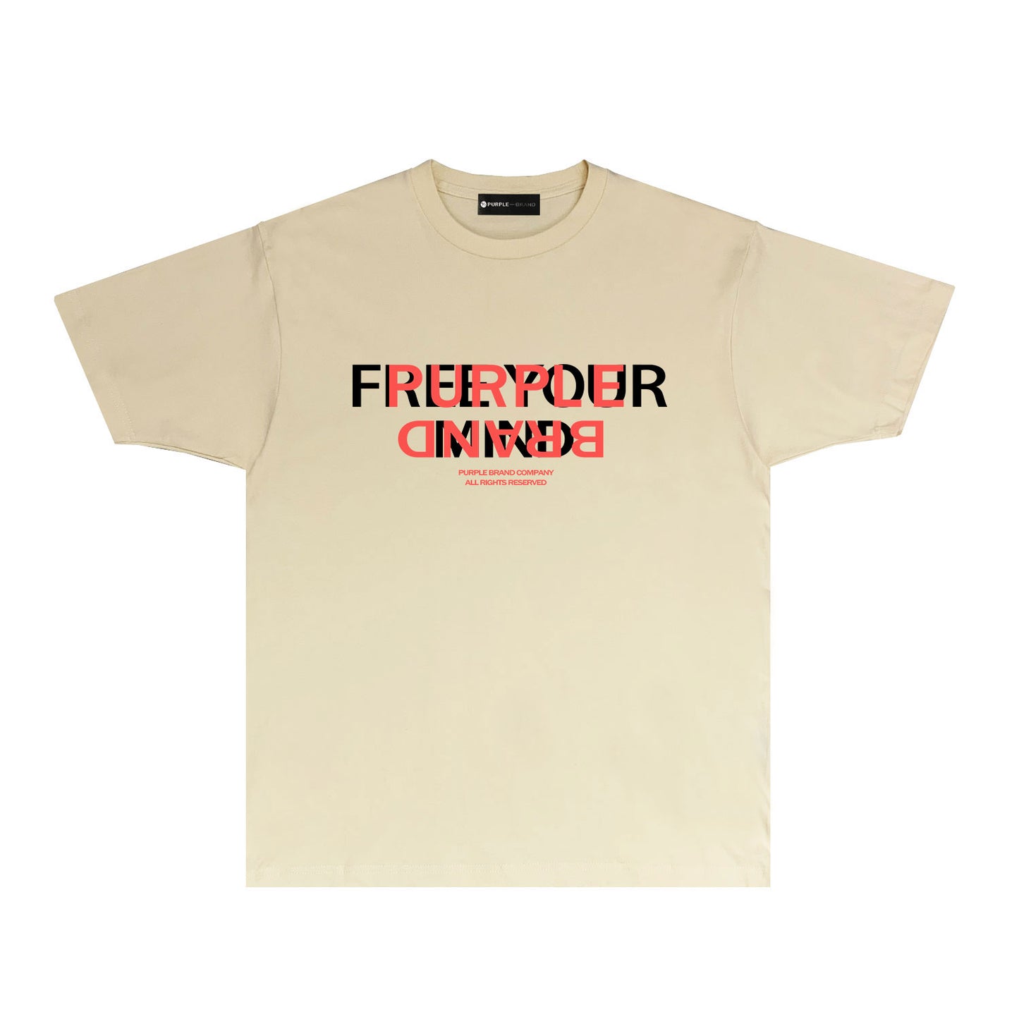 Purple Color Block Inverted Letter Graphic T Shirt Short Sleeve Casual Streetwear Tee PUR022
