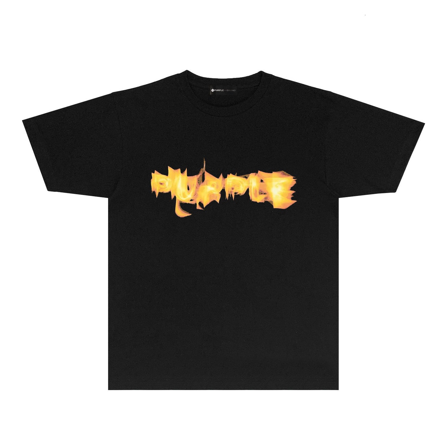 Purple Flame Graphic T Shirt Short Sleeve Casual Streetwear Tee PUR023