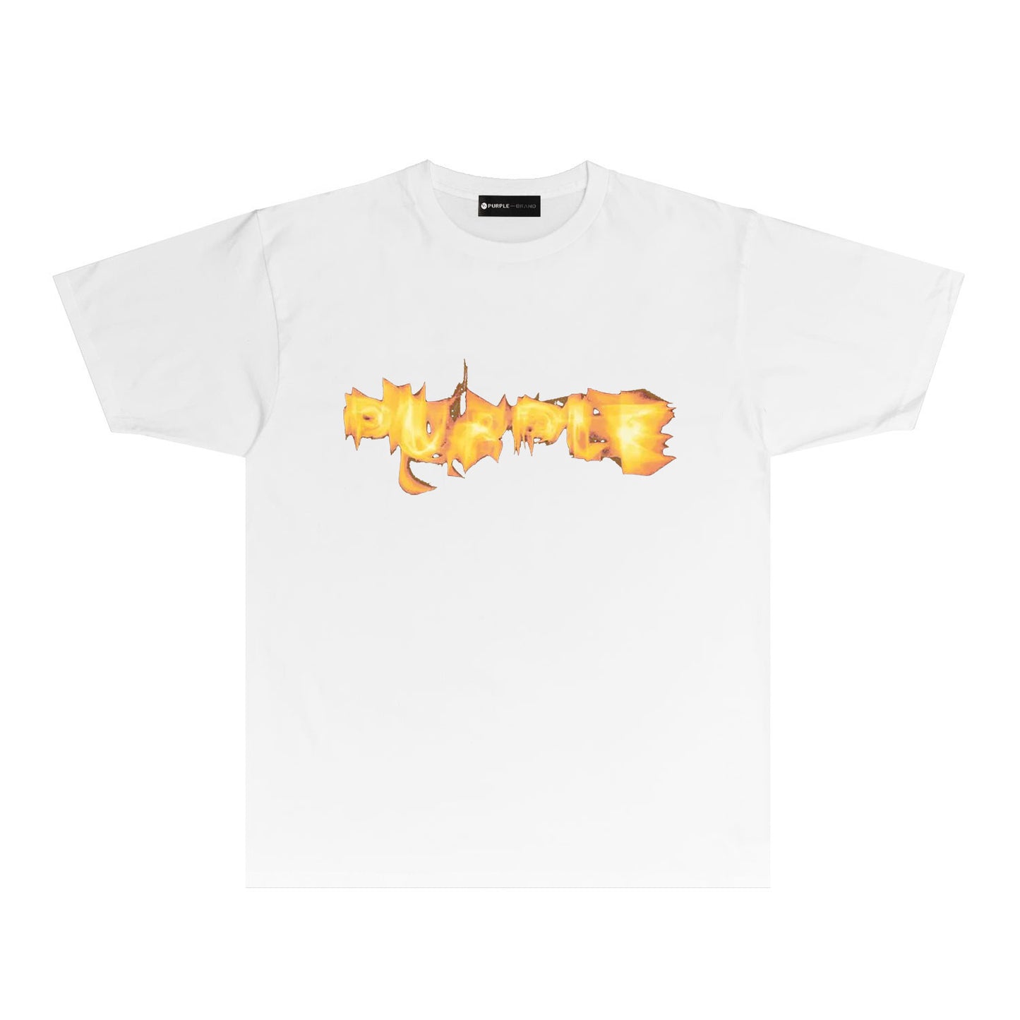 Purple Flame Graphic T Shirt Short Sleeve Casual Streetwear Tee PUR023
