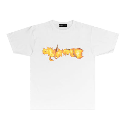Purple Flame Graphic T Shirt Short Sleeve Casual Streetwear Tee PUR023