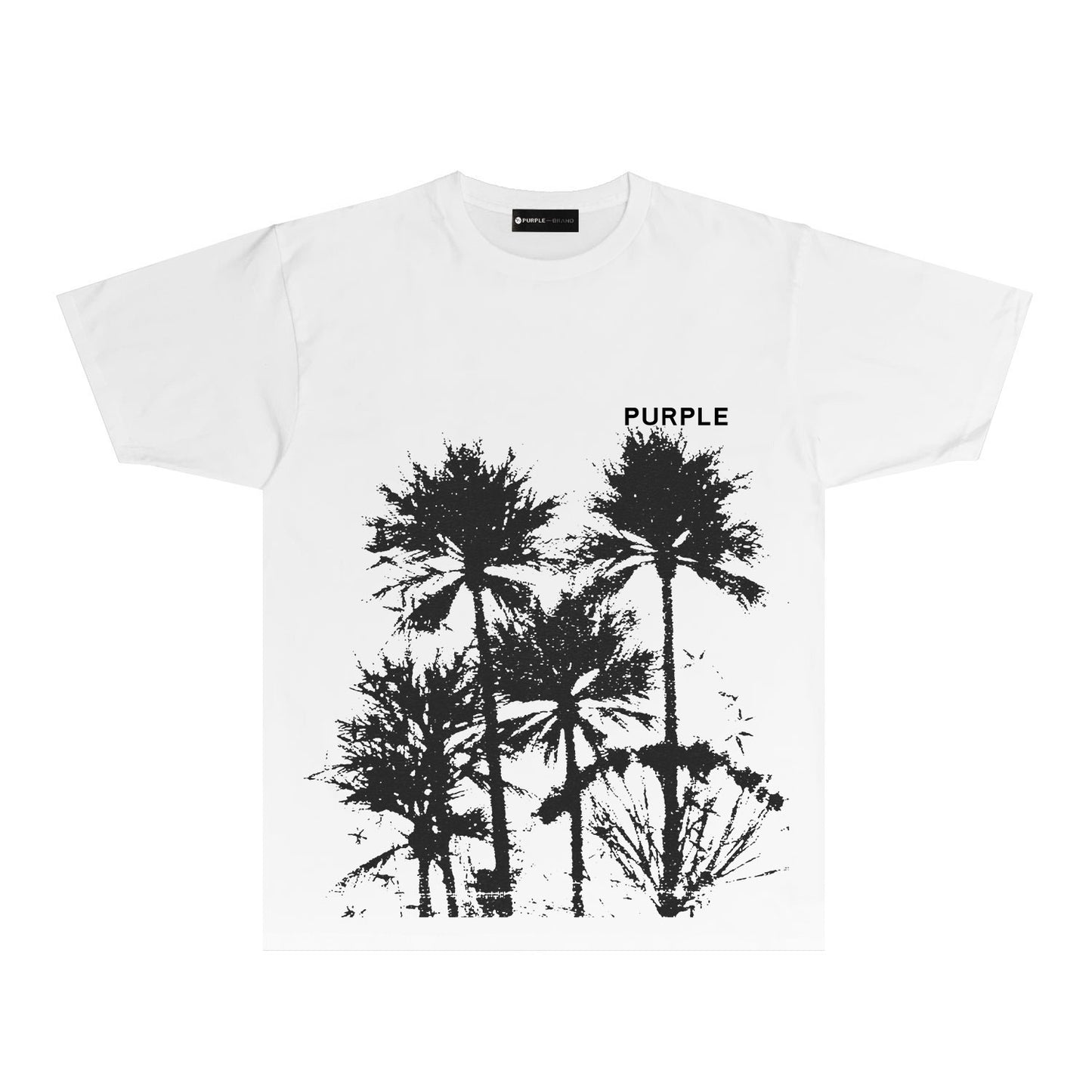 Purple Black Ink Giant Tree Graphic T Shirt Short Sleeve Casual Streetwear Tee PUR024