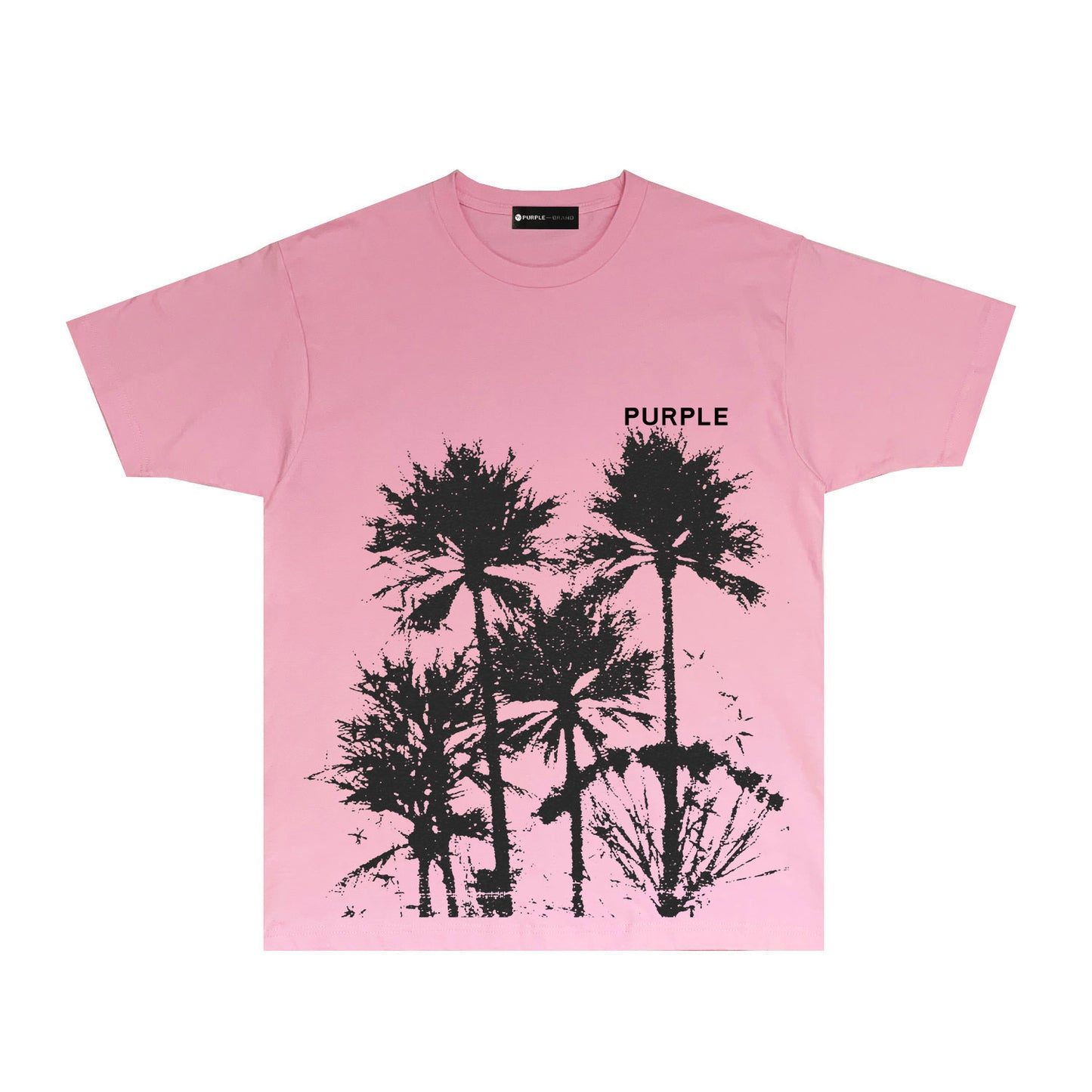 Purple Black Ink Giant Tree Graphic T Shirt Short Sleeve Casual Streetwear Tee PUR024