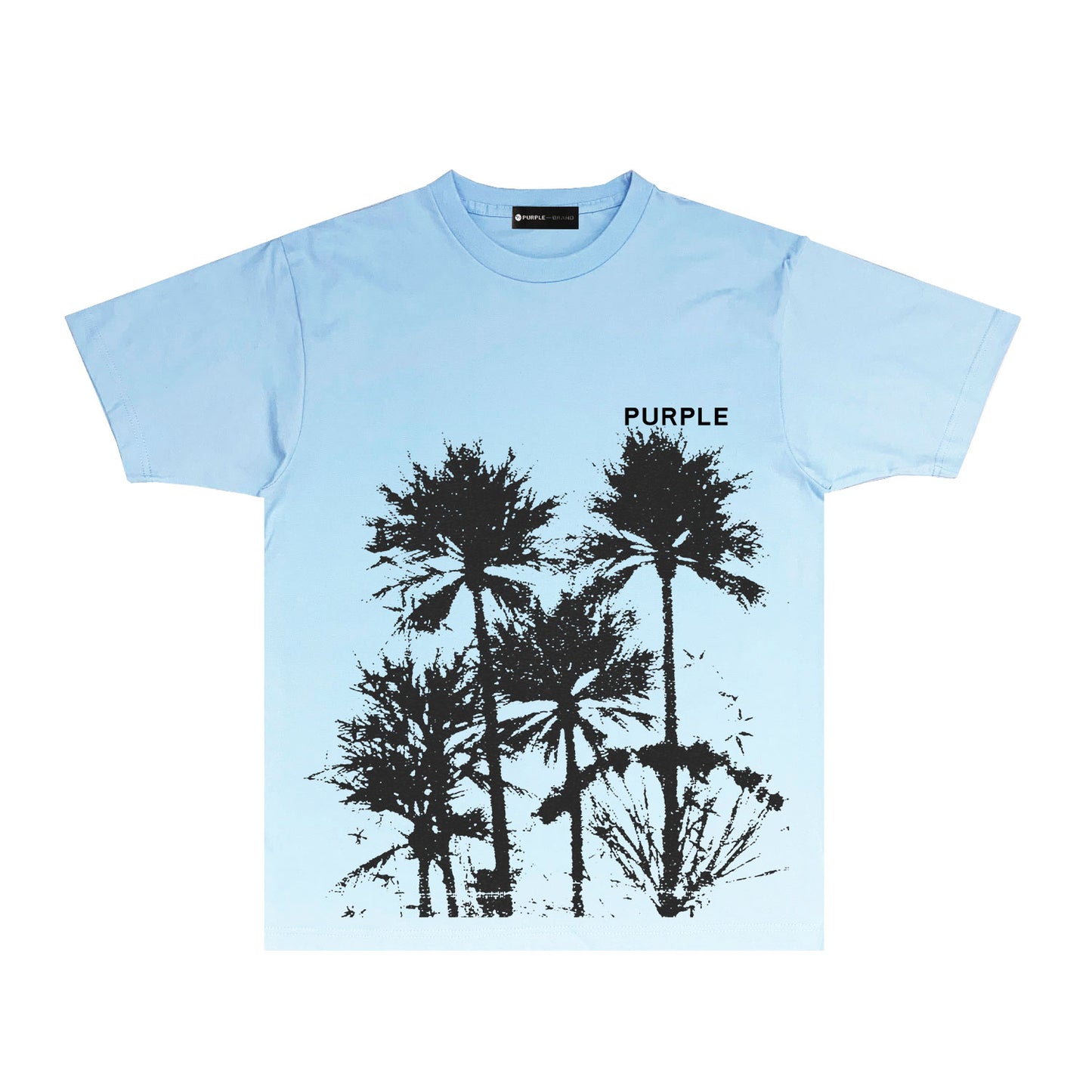 Purple Black Ink Giant Tree Graphic T Shirt Short Sleeve Casual Streetwear Tee PUR024
