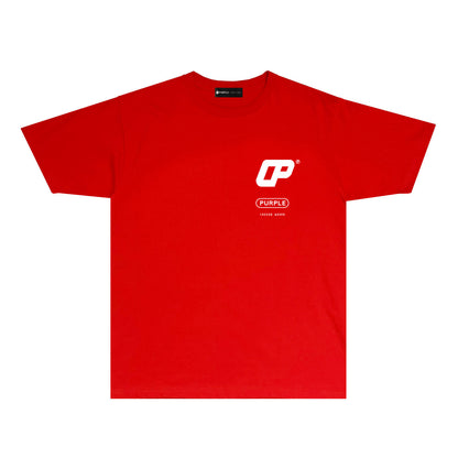 Purple Number Logo Graphic T Shirt Short Sleeve Casual Streetwear Tee PUR026