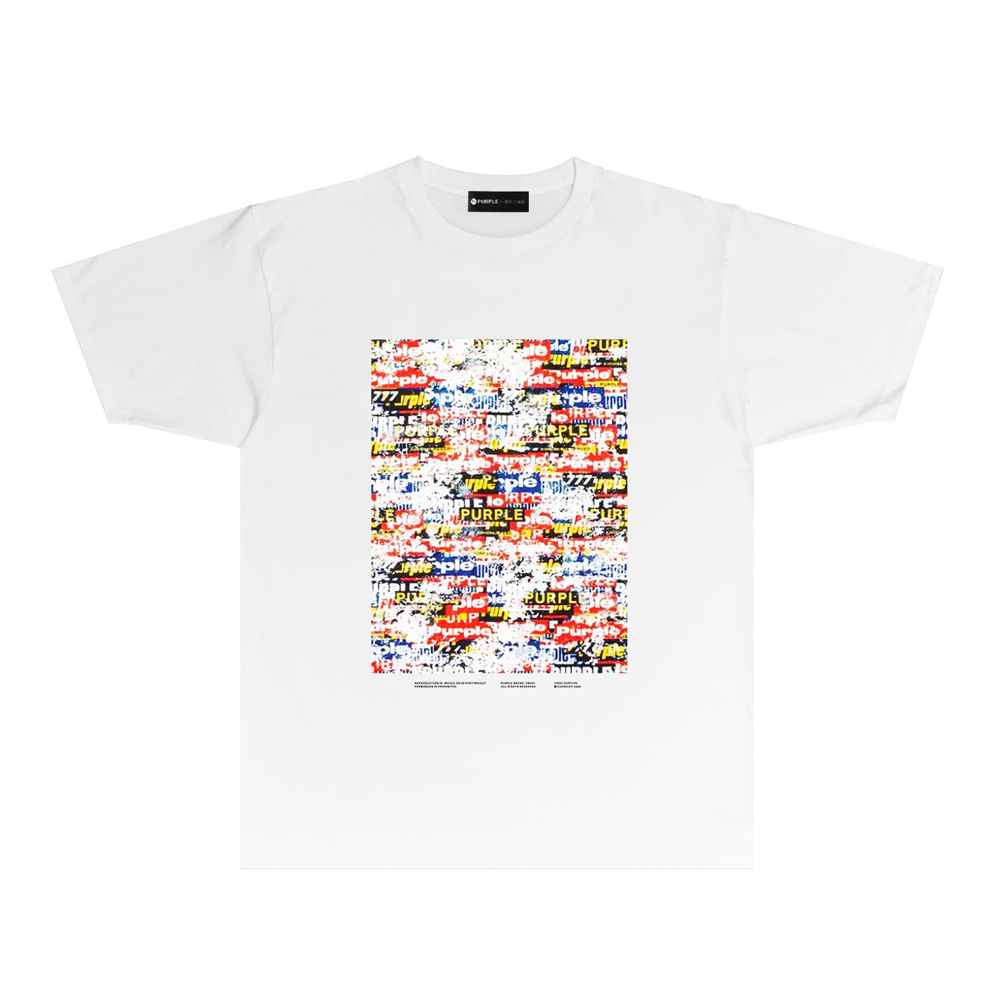 Purple Graffiti Poster Graphic T Shirt Short Sleeve Casual Streetwear Tee PUR030