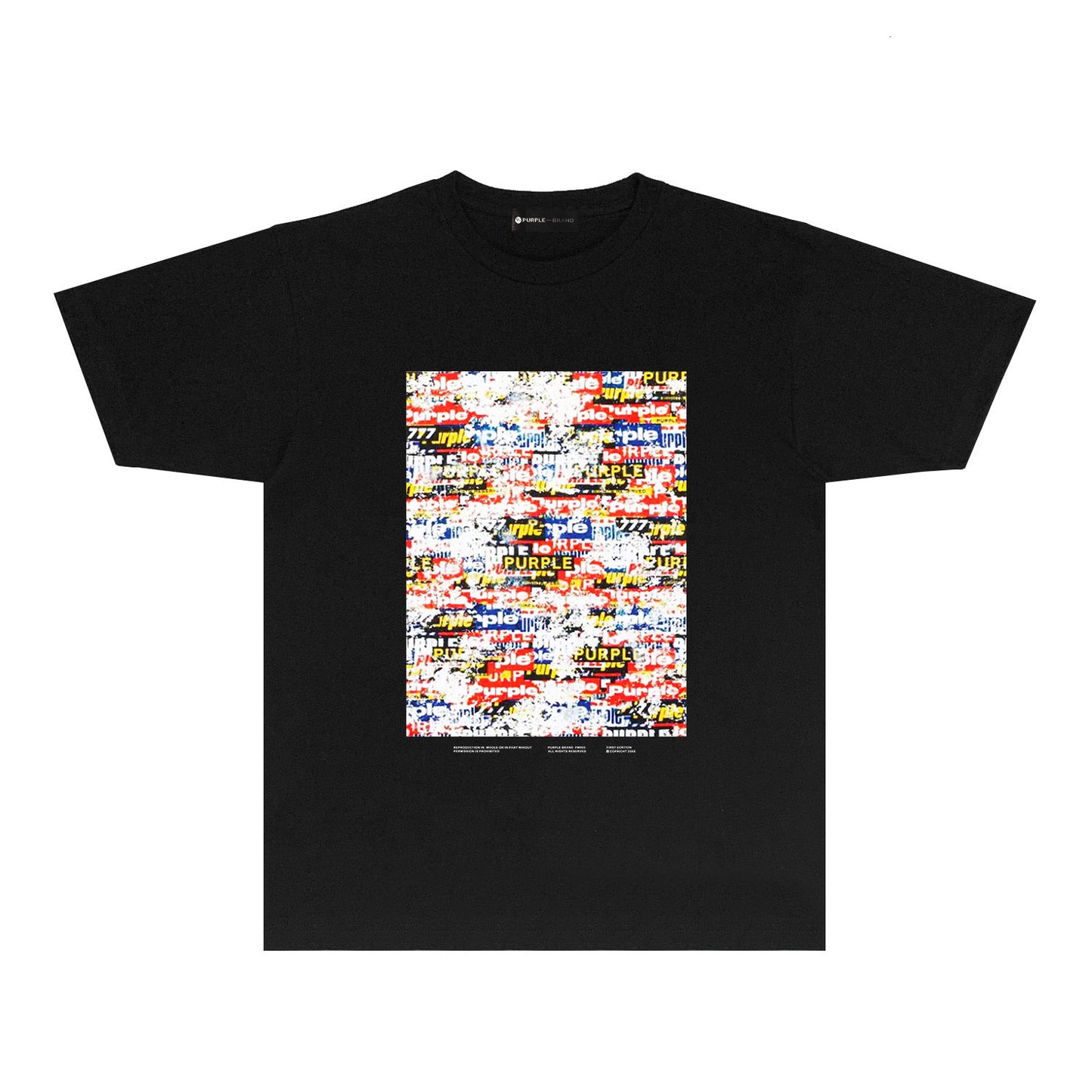 Purple Graffiti Poster Graphic T Shirt Short Sleeve Casual Streetwear Tee PUR030