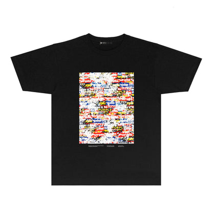 Purple Graffiti Poster Graphic T Shirt Short Sleeve Casual Streetwear Tee PUR030
