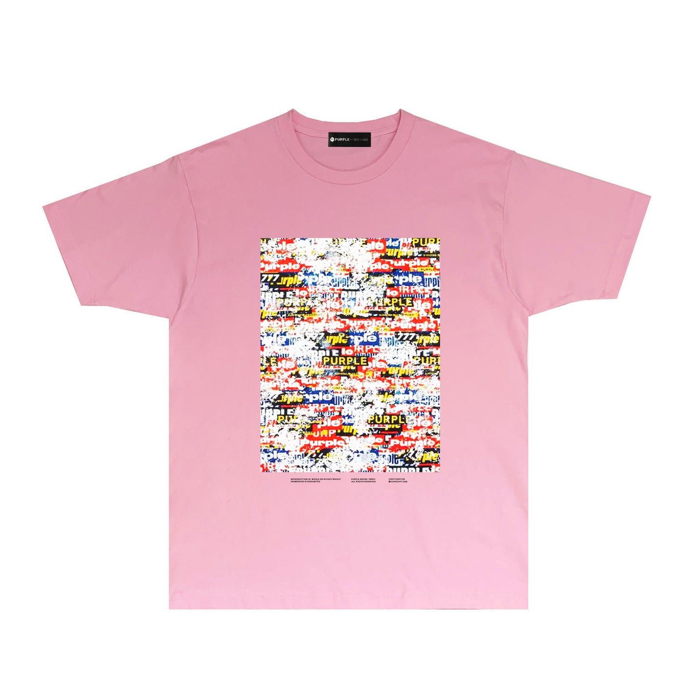 Purple Graffiti Poster Graphic T Shirt Short Sleeve Casual Streetwear Tee PUR030