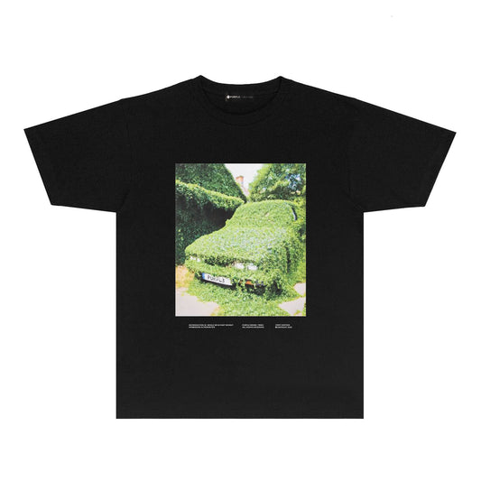 Purple Camouflage Sports Car Graphic T Shirt Short Sleeve Casual Streetwear Tee PUR034