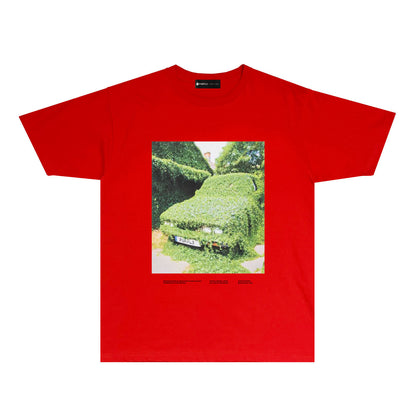 Purple Camouflage Sports Car Graphic T Shirt Short Sleeve Casual Streetwear Tee PUR034