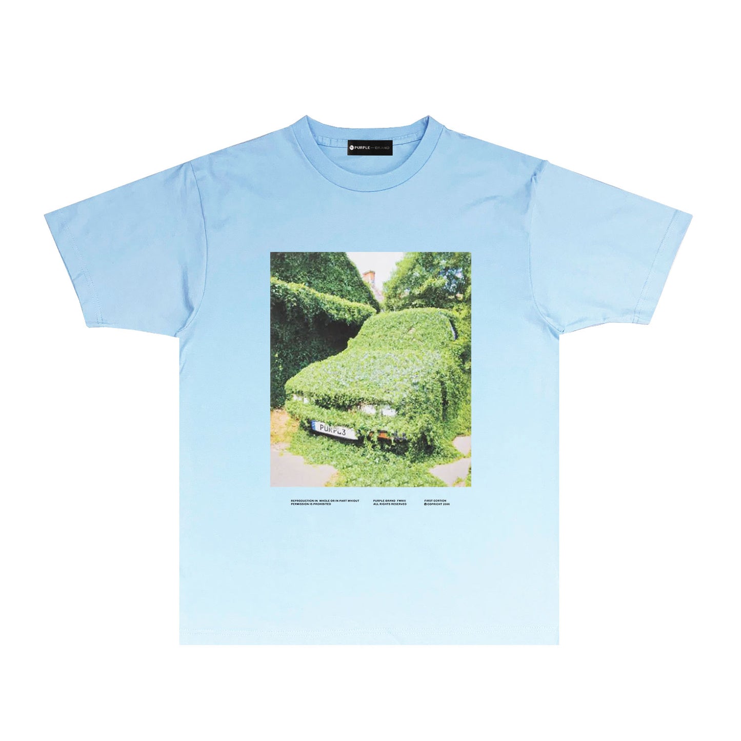 Purple Camouflage Sports Car Graphic T Shirt Short Sleeve Casual Streetwear Tee PUR034