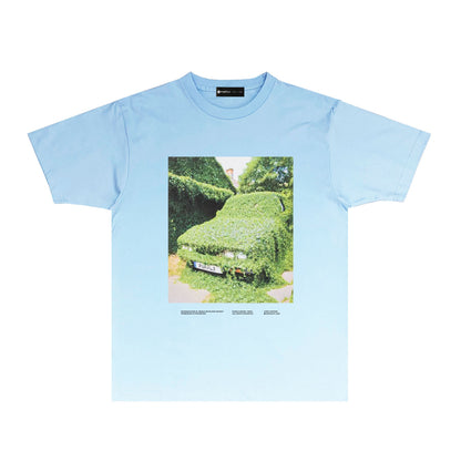 Purple Camouflage Sports Car Graphic T Shirt Short Sleeve Casual Streetwear Tee PUR034