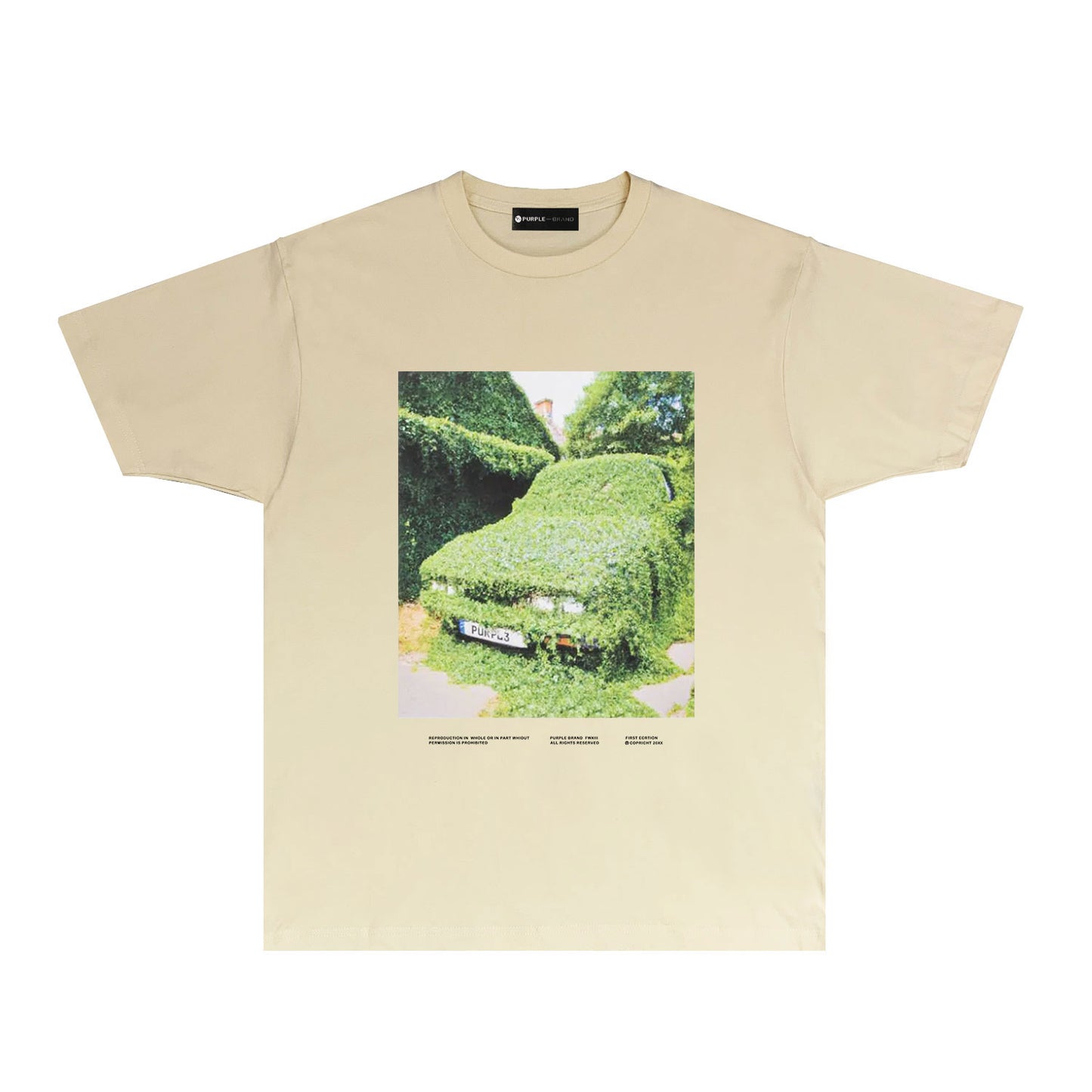Purple Camouflage Sports Car Graphic T Shirt Short Sleeve Casual Streetwear Tee PUR034