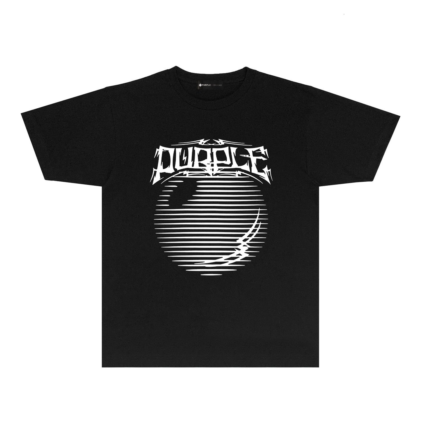 Purple Graffiti Line Ball Graphic T Shirt Short Sleeve Casual Streetwear Tee PUR038