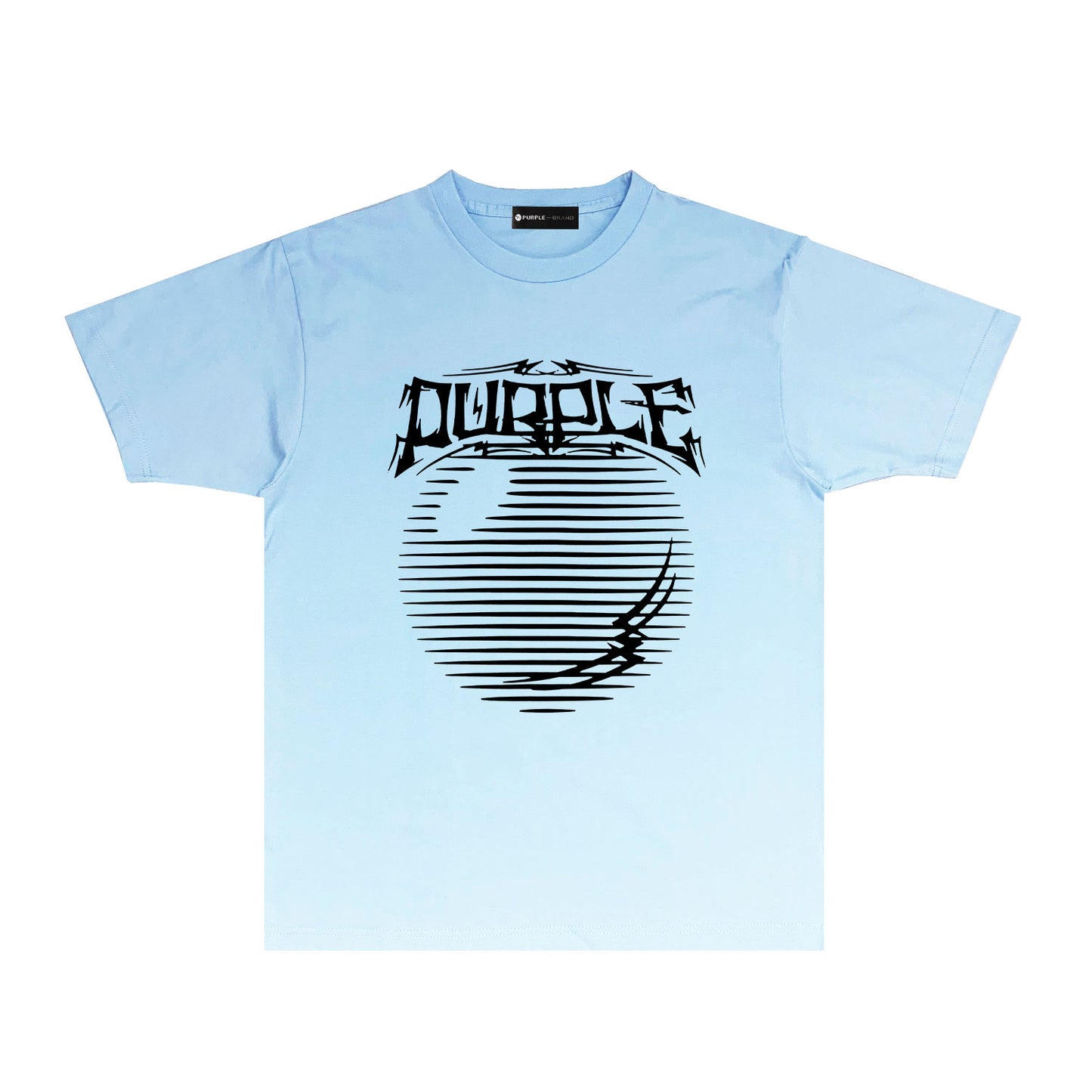 Purple Graffiti Line Ball Graphic T Shirt Short Sleeve Casual Streetwear Tee PUR038