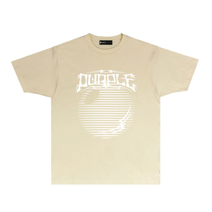 Purple Graffiti Line Ball Graphic T Shirt Short Sleeve Casual Streetwear Tee PUR038