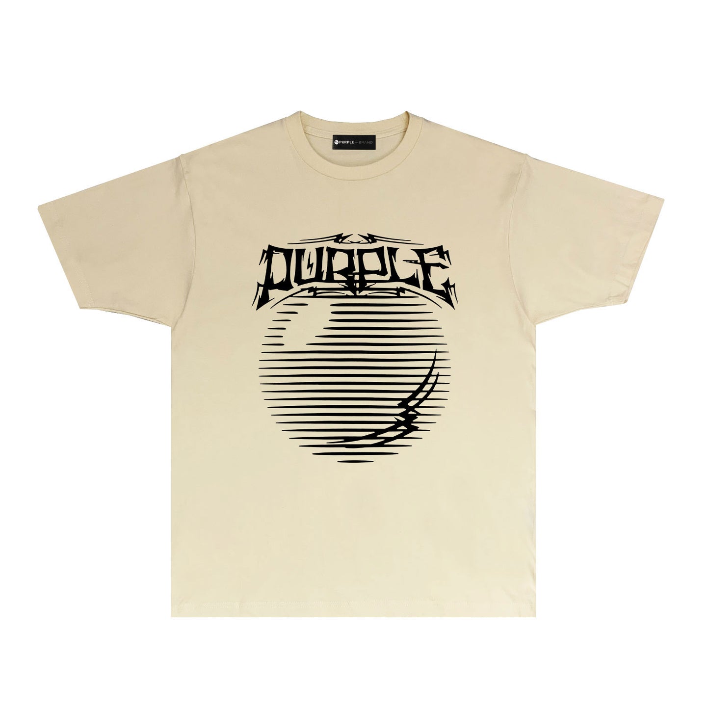 Purple Graffiti Line Ball Graphic T Shirt Short Sleeve Casual Streetwear Tee PUR038