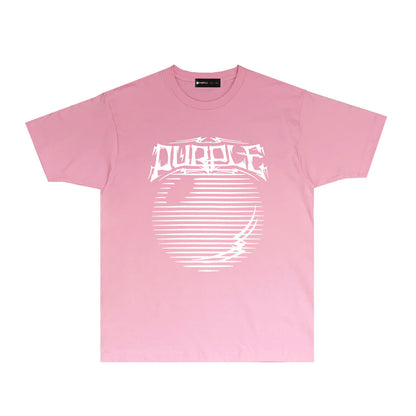 Purple Graffiti Line Ball Graphic T Shirt Short Sleeve Casual Streetwear Tee PUR038