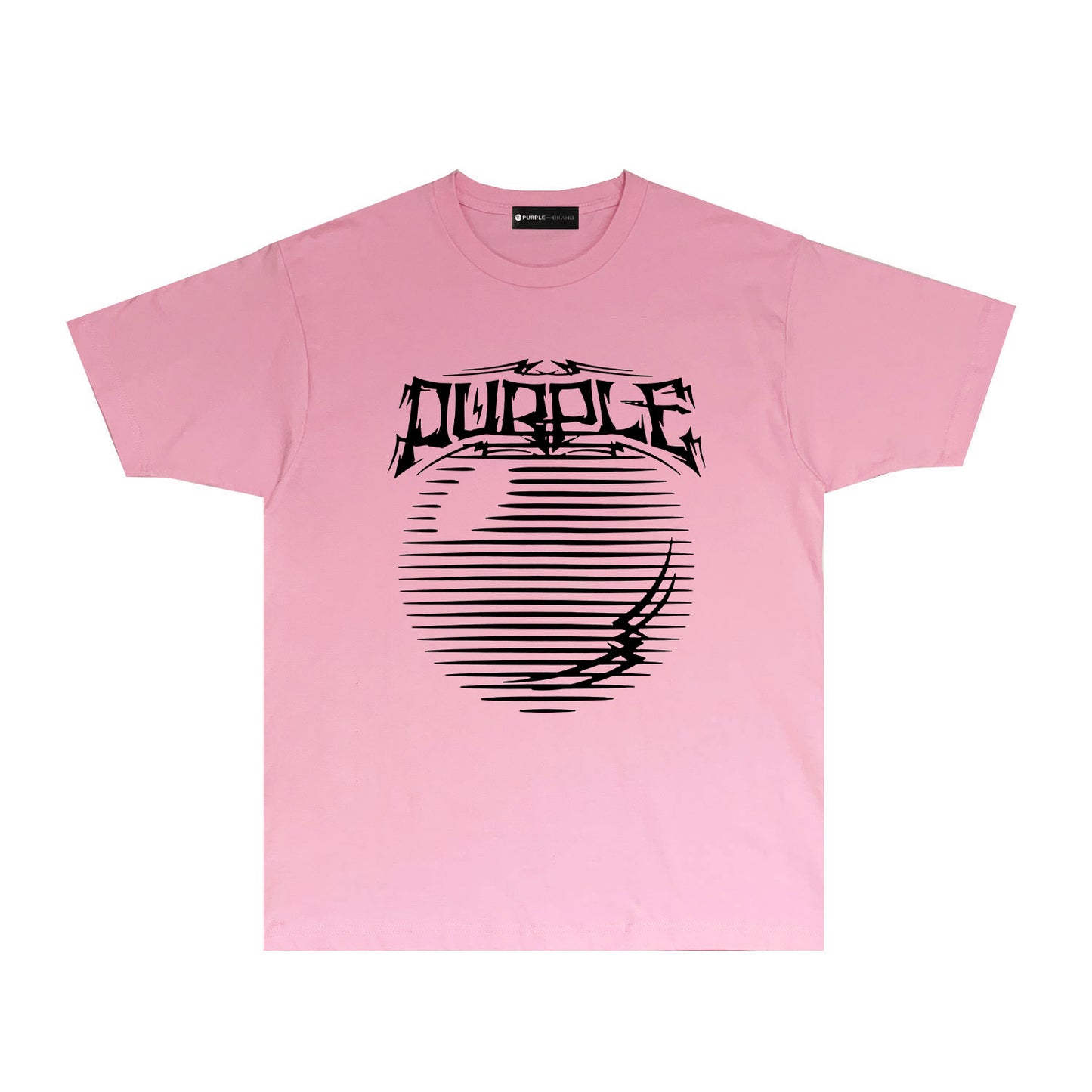 Purple Graffiti Line Ball Graphic T Shirt Short Sleeve Casual Streetwear Tee PUR038