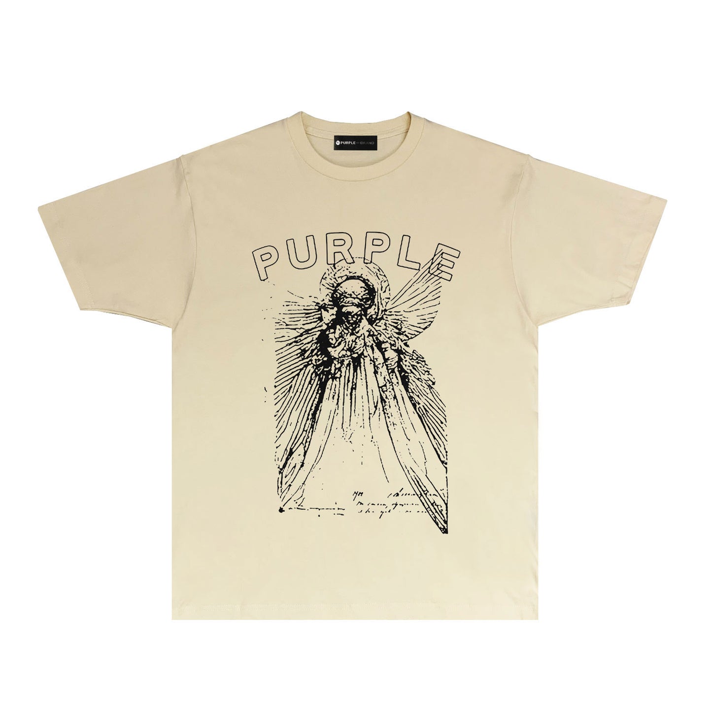Purple Sketch Character Graphic T Shirt Short Sleeve Casual Streetwear Tee PUR039
