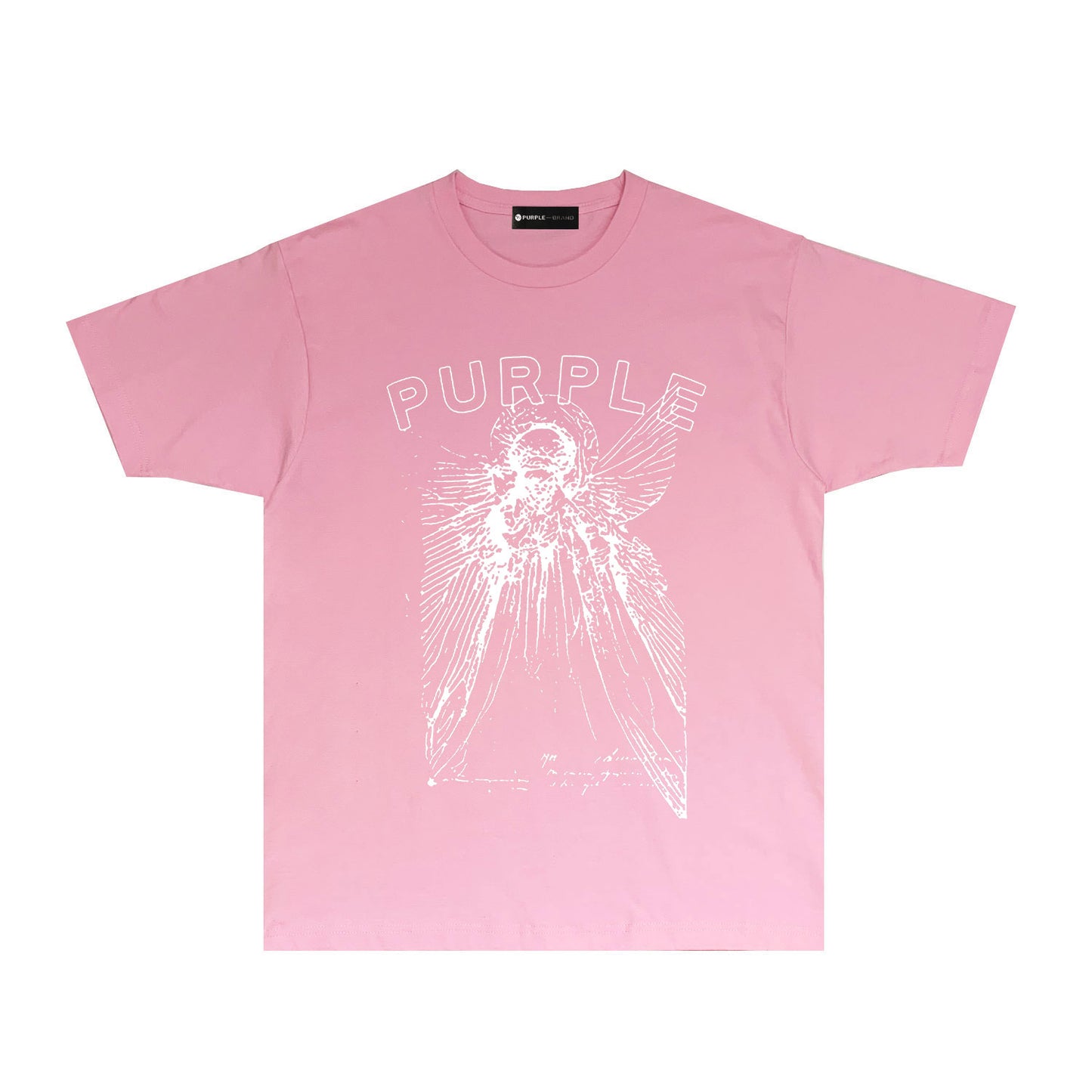 Purple Sketch Character Graphic T Shirt Short Sleeve Casual Streetwear Tee PUR039