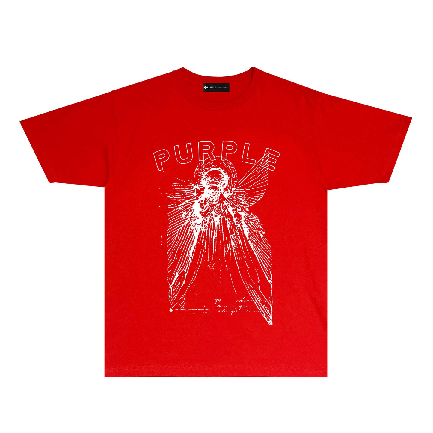 Purple Sketch Character Graphic T Shirt Short Sleeve Casual Streetwear Tee PUR039