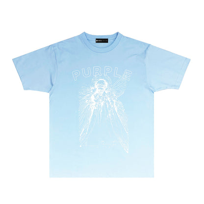 Purple Sketch Character Graphic T Shirt Short Sleeve Casual Streetwear Tee PUR039