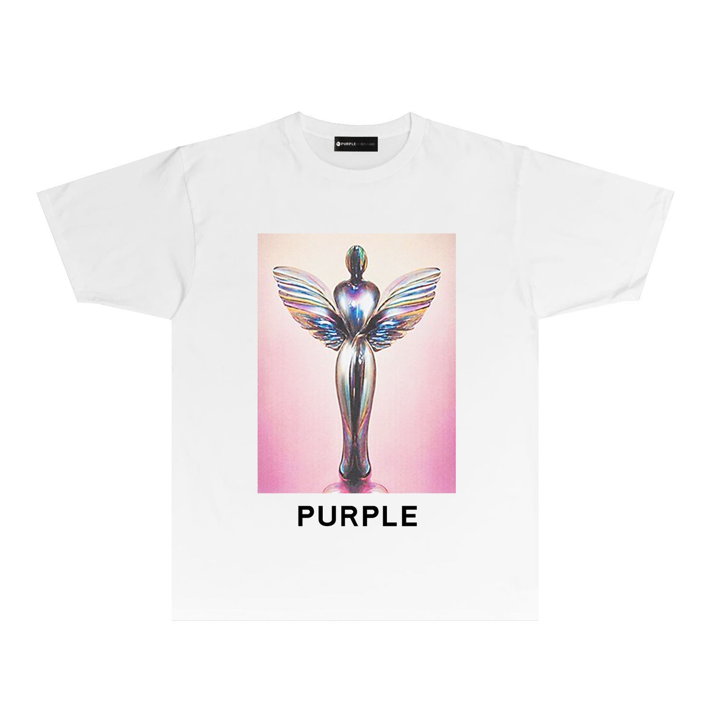 Purple Angel Trophy Graphic T-Shirt Short Sleeve Casual Streetwear Tee PUR040