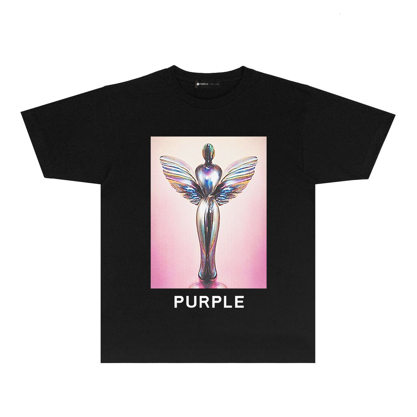 Purple Angel Trophy Graphic T-Shirt Short Sleeve Casual Streetwear Tee PUR040