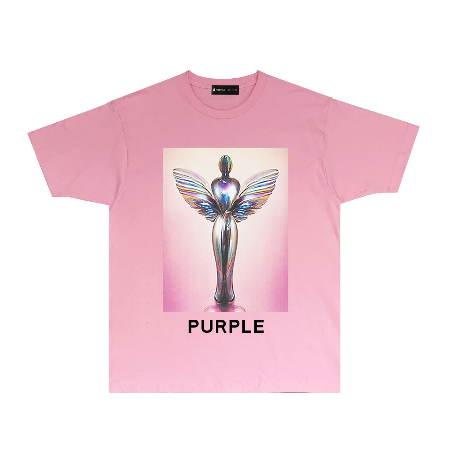 Purple Angel Trophy Graphic T-Shirt Short Sleeve Casual Streetwear Tee PUR040