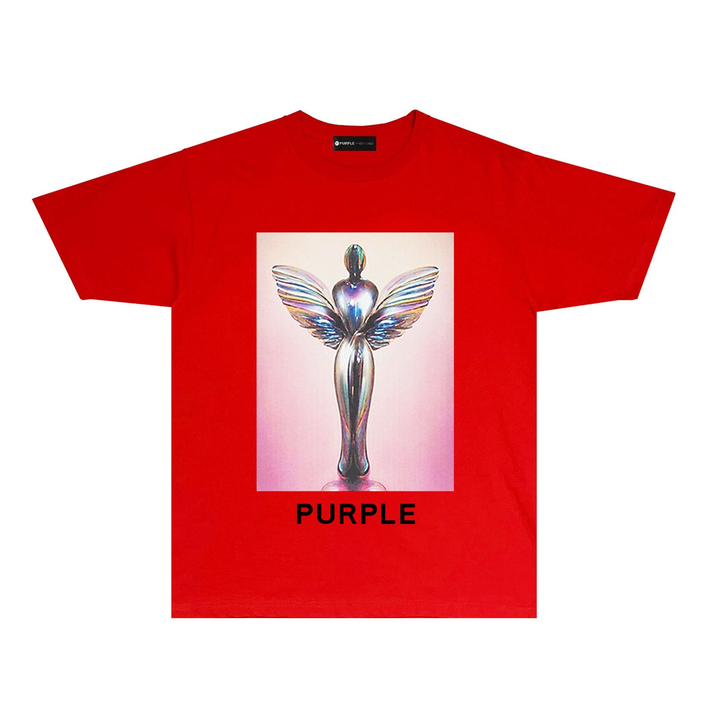 Purple Angel Trophy Graphic T-Shirt Short Sleeve Casual Streetwear Tee PUR040