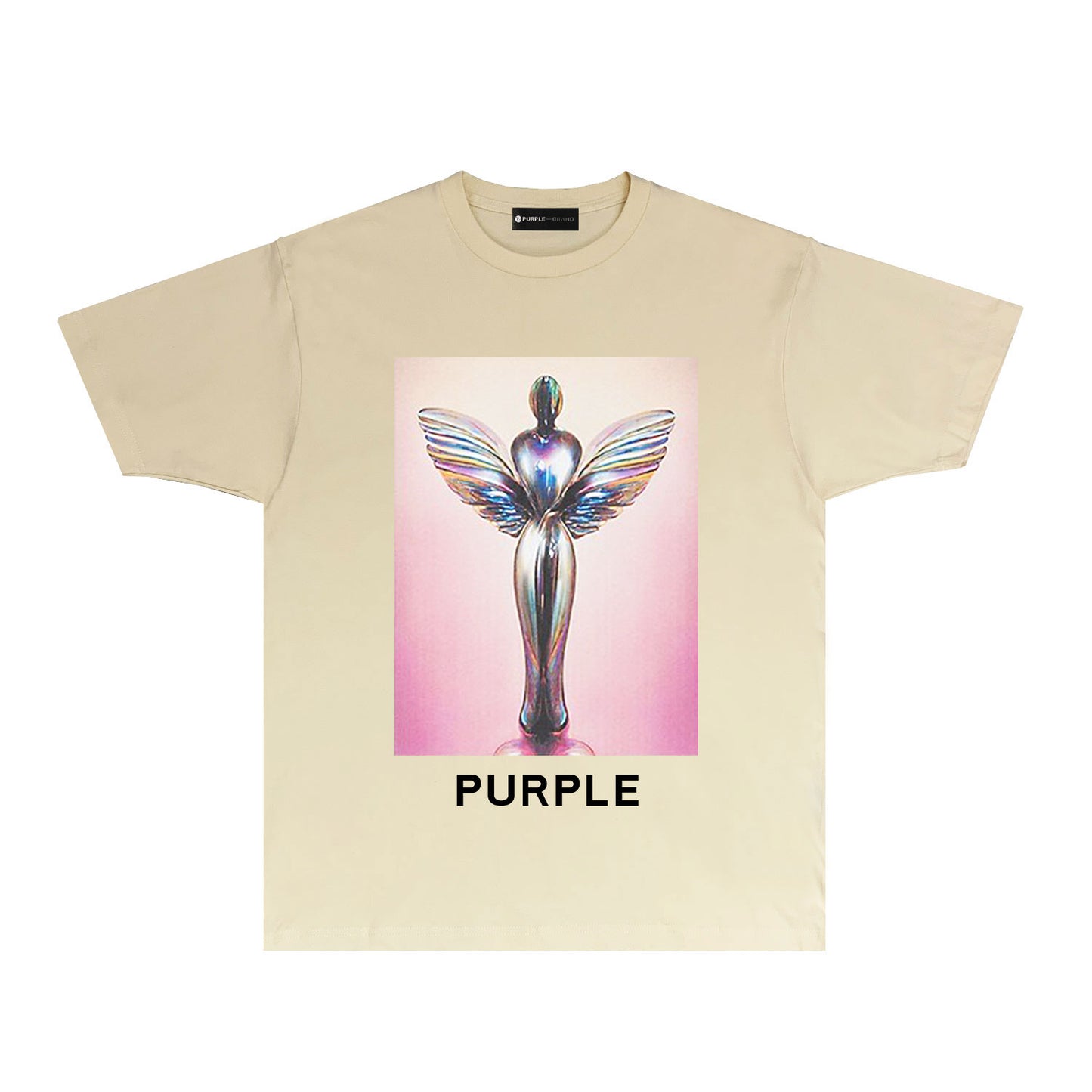 Purple Angel Trophy Graphic T-Shirt Short Sleeve Casual Streetwear Tee PUR040