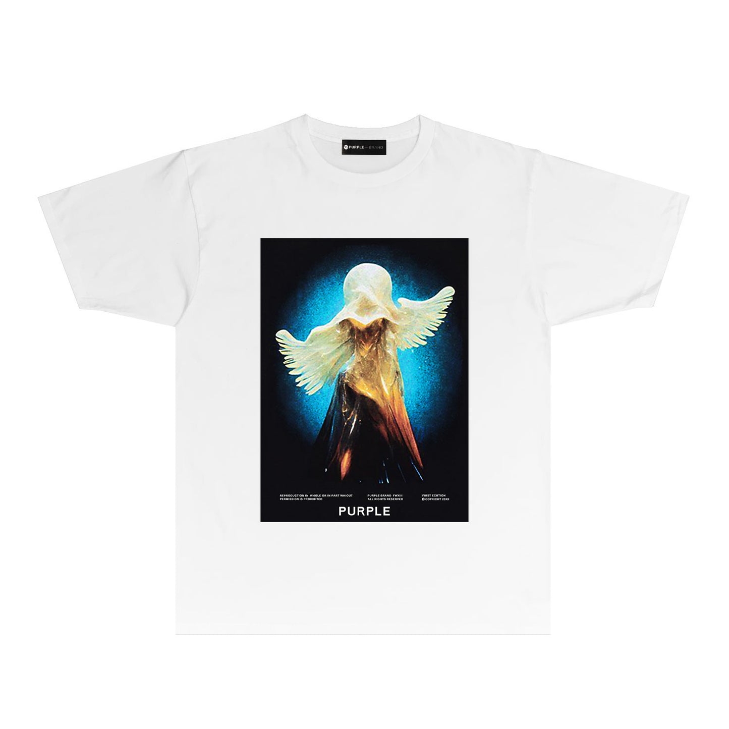 Purple Mystery Girl Graphic T Shirt Short Sleeve Casual Streetwear Tee PUR041