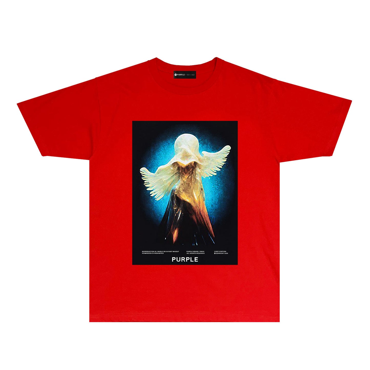 Purple Mystery Girl Graphic T Shirt Short Sleeve Casual Streetwear Tee PUR041
