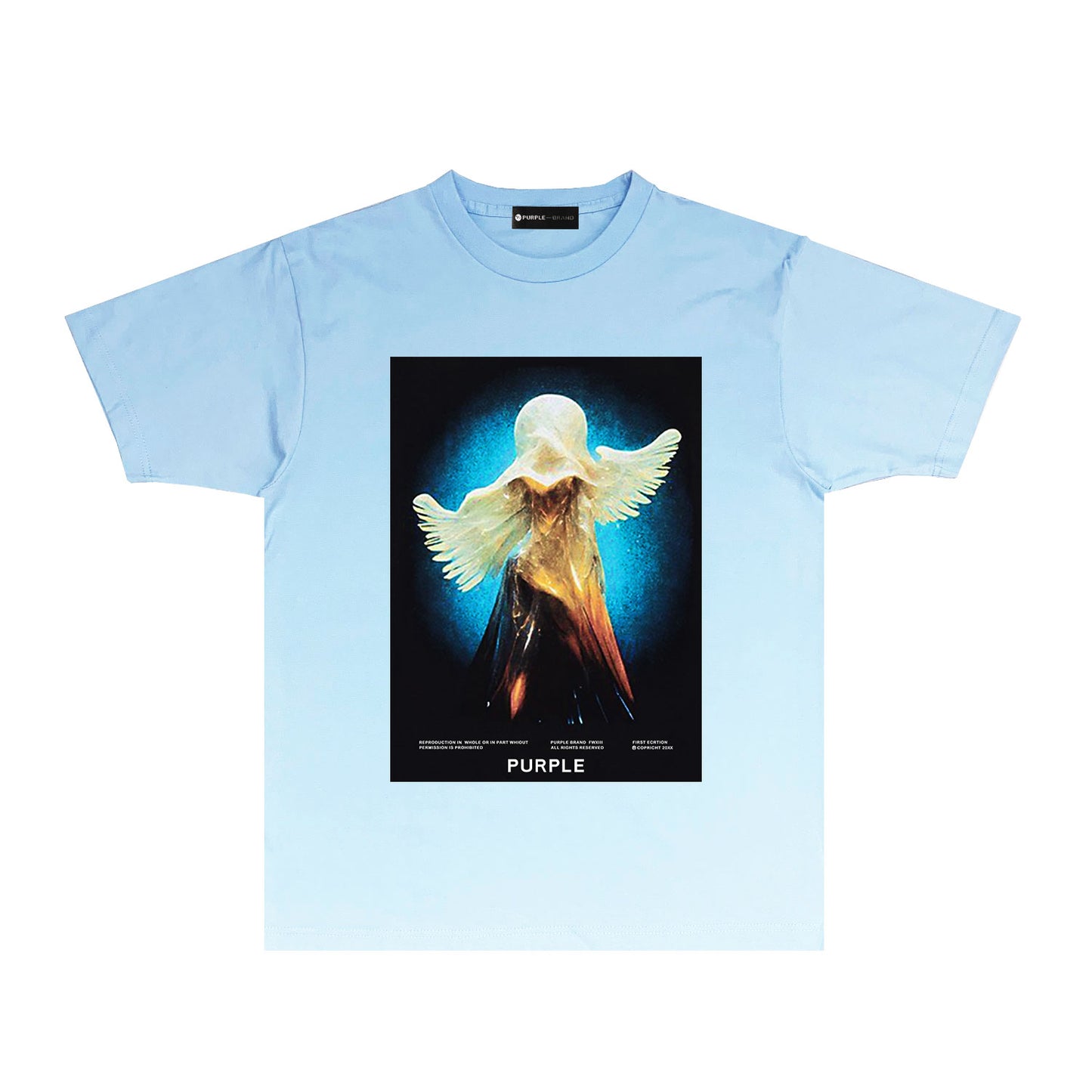 Purple Mystery Girl Graphic T Shirt Short Sleeve Casual Streetwear Tee PUR041