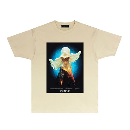 Purple Mystery Girl Graphic T Shirt Short Sleeve Casual Streetwear Tee PUR041