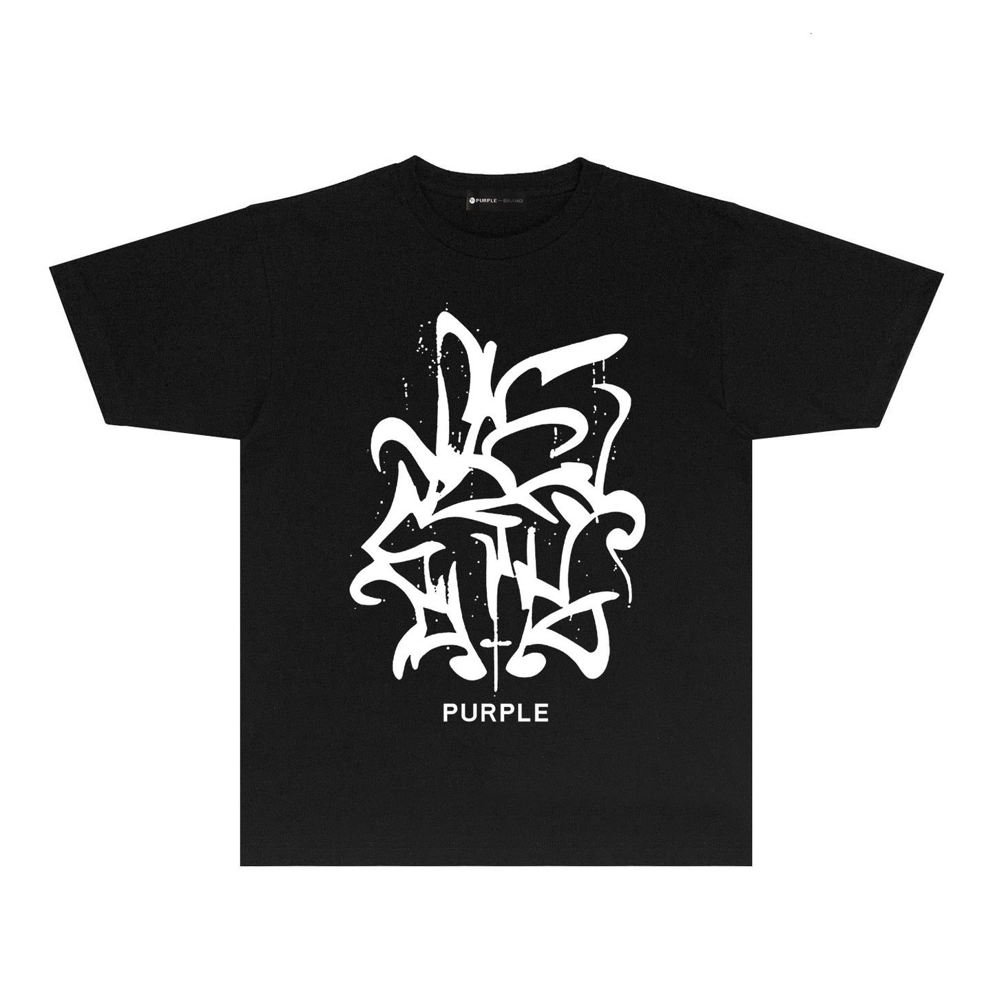 Purple Abstract Sketch Graphic T-Shirt Short Sleeve Casual Streetwear Tee PUR043