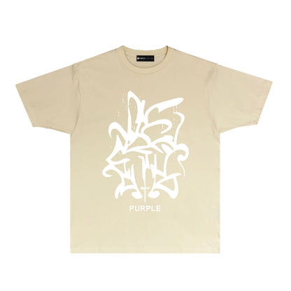 Purple Abstract Sketch Graphic T-Shirt Short Sleeve Casual Streetwear Tee PUR043