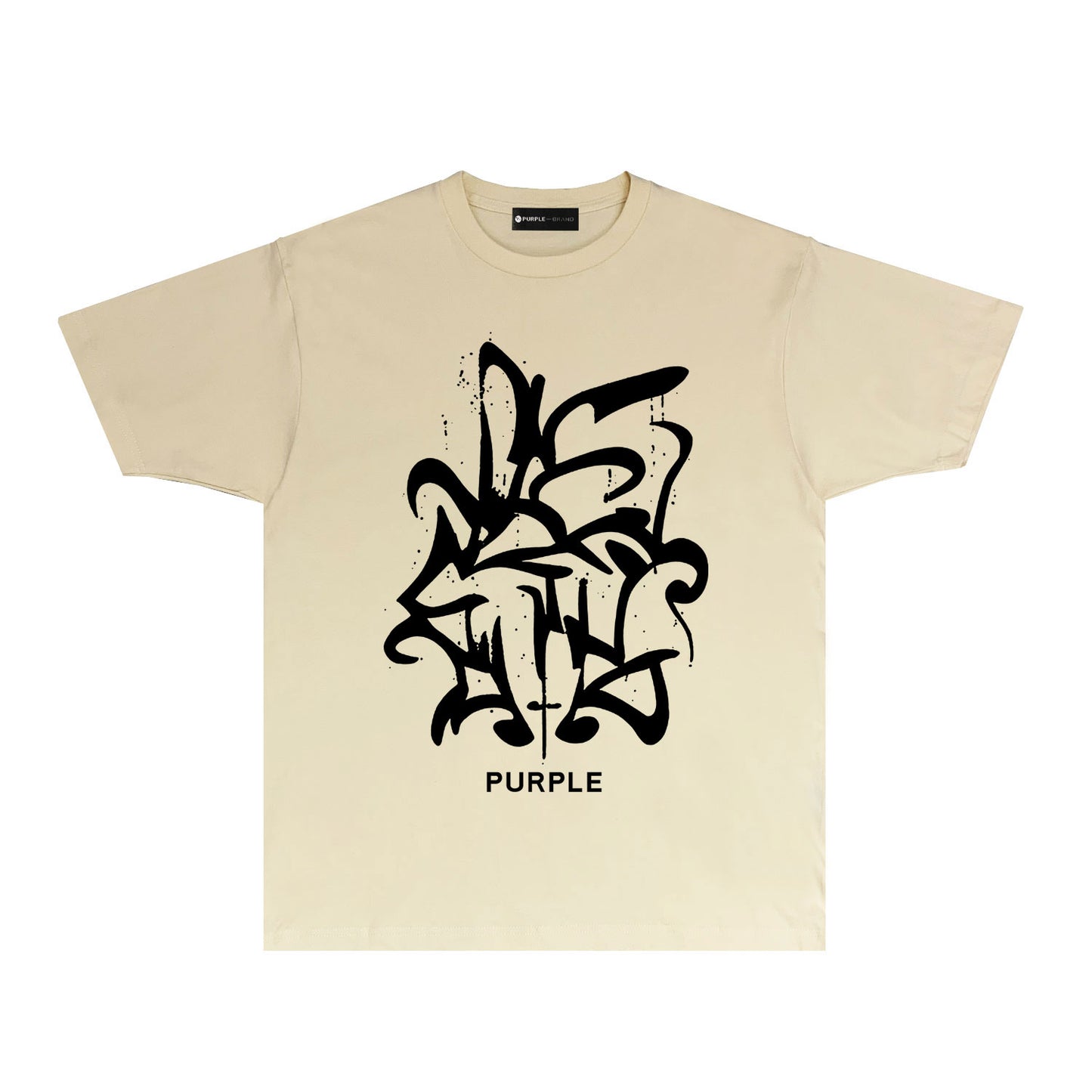 Purple Abstract Sketch Graphic T-Shirt Short Sleeve Casual Streetwear Tee PUR043
