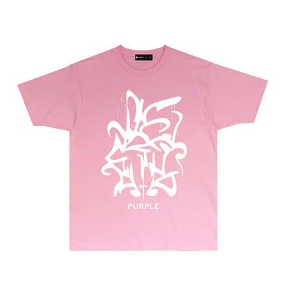 Purple Abstract Sketch Graphic T-Shirt Short Sleeve Casual Streetwear Tee PUR043