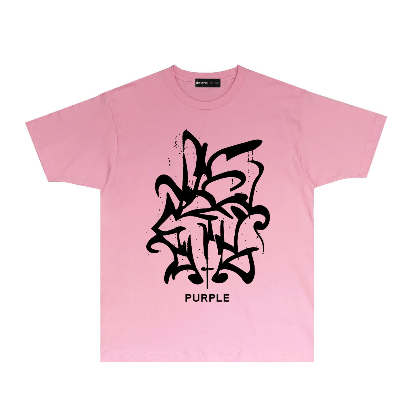 Purple Abstract Sketch Graphic T-Shirt Short Sleeve Casual Streetwear Tee PUR043