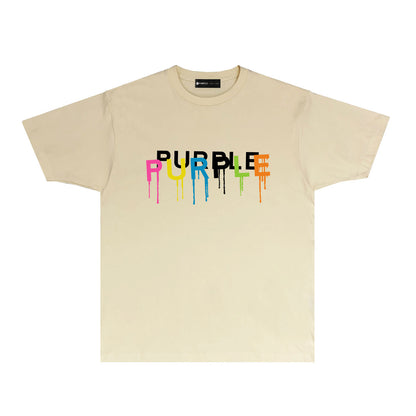 Purple Colorful Snake Paint Splash Graphic T-Shirt Short Sleeve Casual Streetwear Tee PUR044