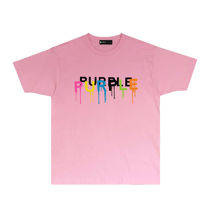 Purple Colorful Snake Paint Splash Graphic T-Shirt Short Sleeve Casual Streetwear Tee PUR044