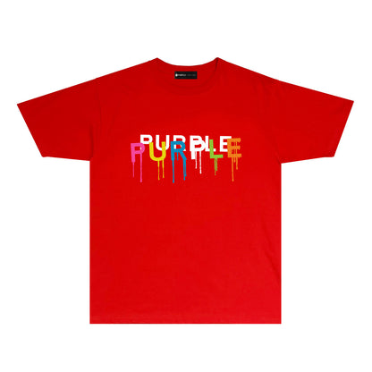 Purple Colorful Snake Paint Splash Graphic T-Shirt Short Sleeve Casual Streetwear Tee PUR044