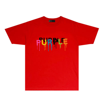 Purple Colorful Snake Paint Splash Graphic T-Shirt Short Sleeve Casual Streetwear Tee PUR044